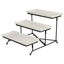 Ceramic Cake Platter With Triple Deck Designs Fit Various-A