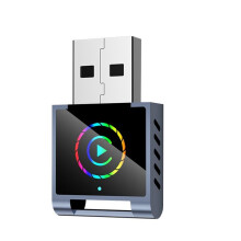 2IN1 Wireless CarPlay Android Auto Adapter RGB AI Box BT+WIFI USB Dongle Plug Converts Wired to Wireless A
