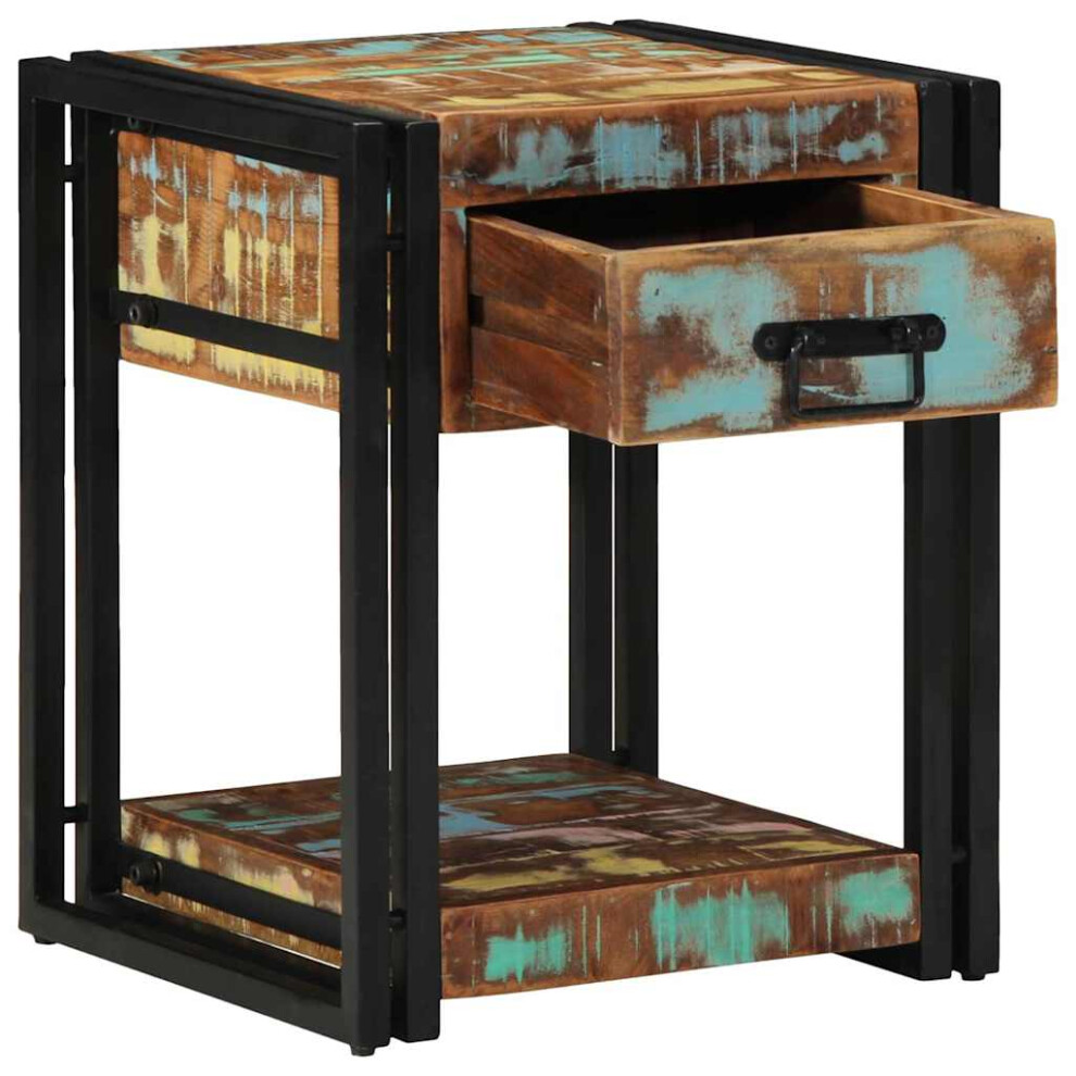 Vidaxl Bedside Cabinet Multicolour 40 X 40 X 50 Cm Solid Reclaim Wood