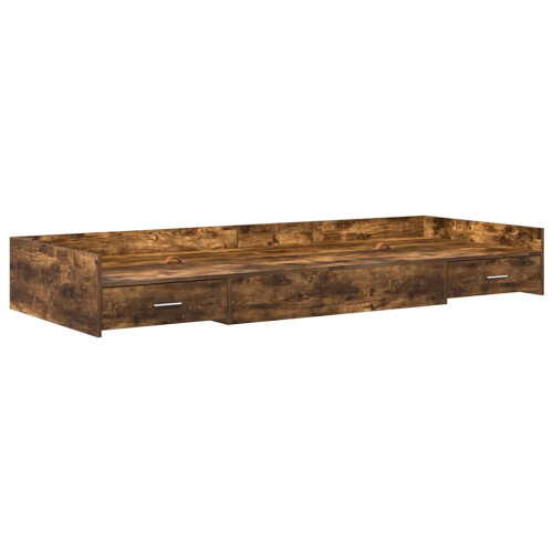 VidaXL vidaXL Bed Frame with Headboard Smoked Oak 80 x 200 cm Engineered Wood 2