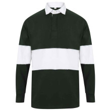 (XXL, Bottle/White) Front Row Unisex Adult Panelled Rugby Shirt