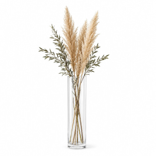 (65cm, Wide Cylinder) Tall Glass Flower Vase Display