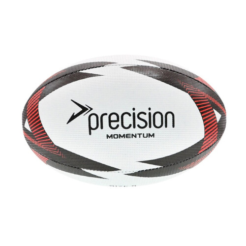 (4, White/Black/Red) Precision Momentum Rugby Training Ball