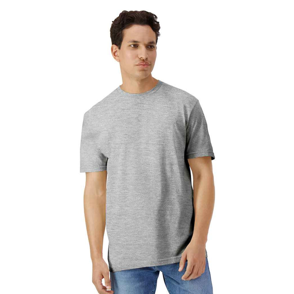 Gildan (L, Sporty Grey) Mens Plain Cotton Lightweight T-Shirt