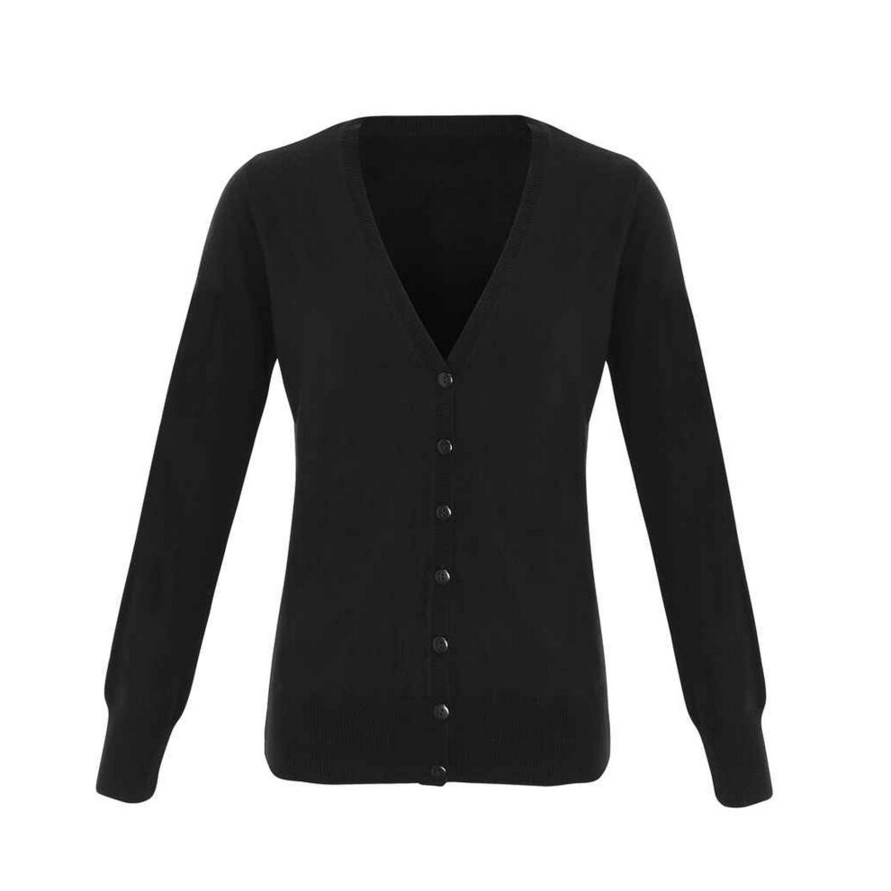 Premier (10 Uk, Black) Womens/Ladies Essential Acrylic V Neck Cardigan