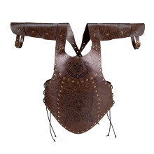 Theatrical Costume Piece Faux Leather And Metal-Coffee color 07