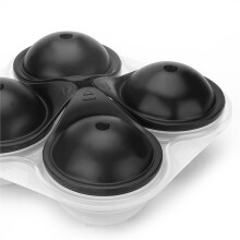 Bandeja de Silicona con Tapa para Hacer Bolas de Hielo Grandes. Molde Redondo de Silicona para Congelación Rápida de Bolas de Hielo (4 Bolas).