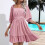 Womens Dresses Square Neck Tie Back Lantern Sleeve-White S 10