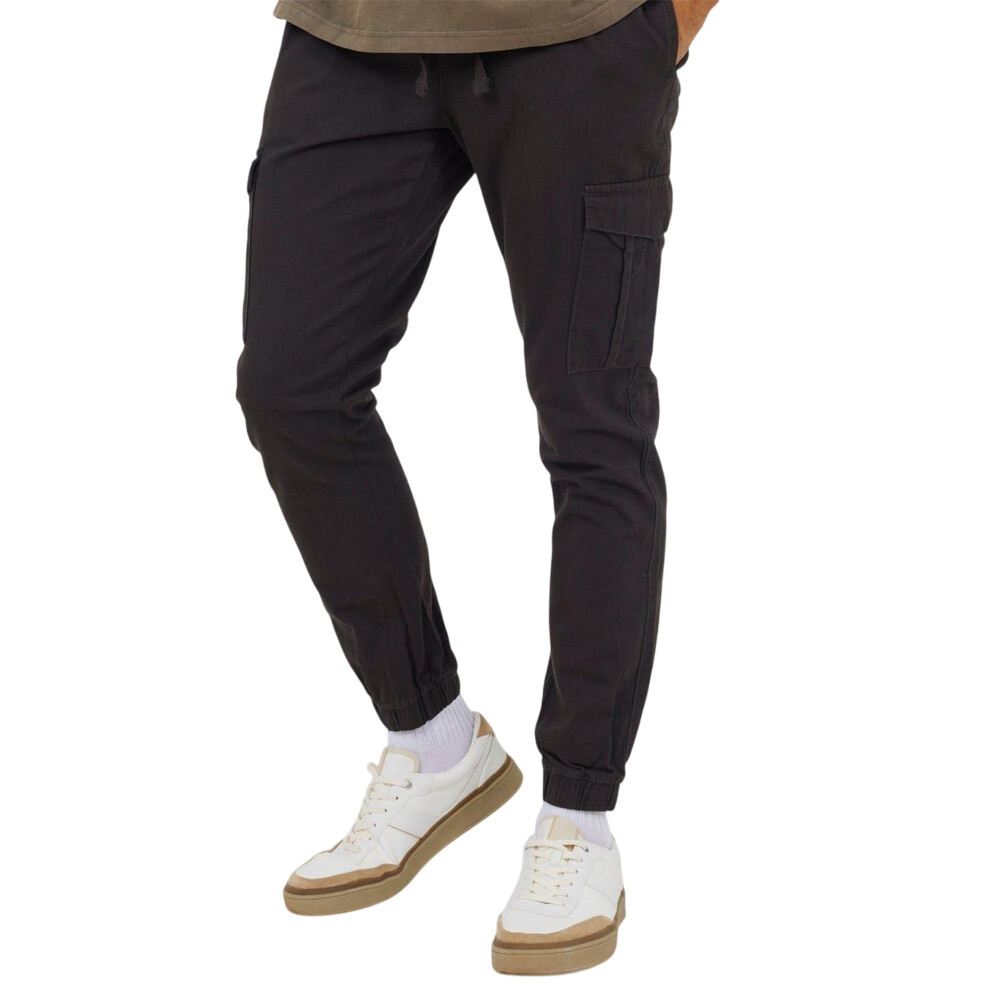 Brave Soul (36R, Dark Grey) Mens Cargo Jogging Bottoms