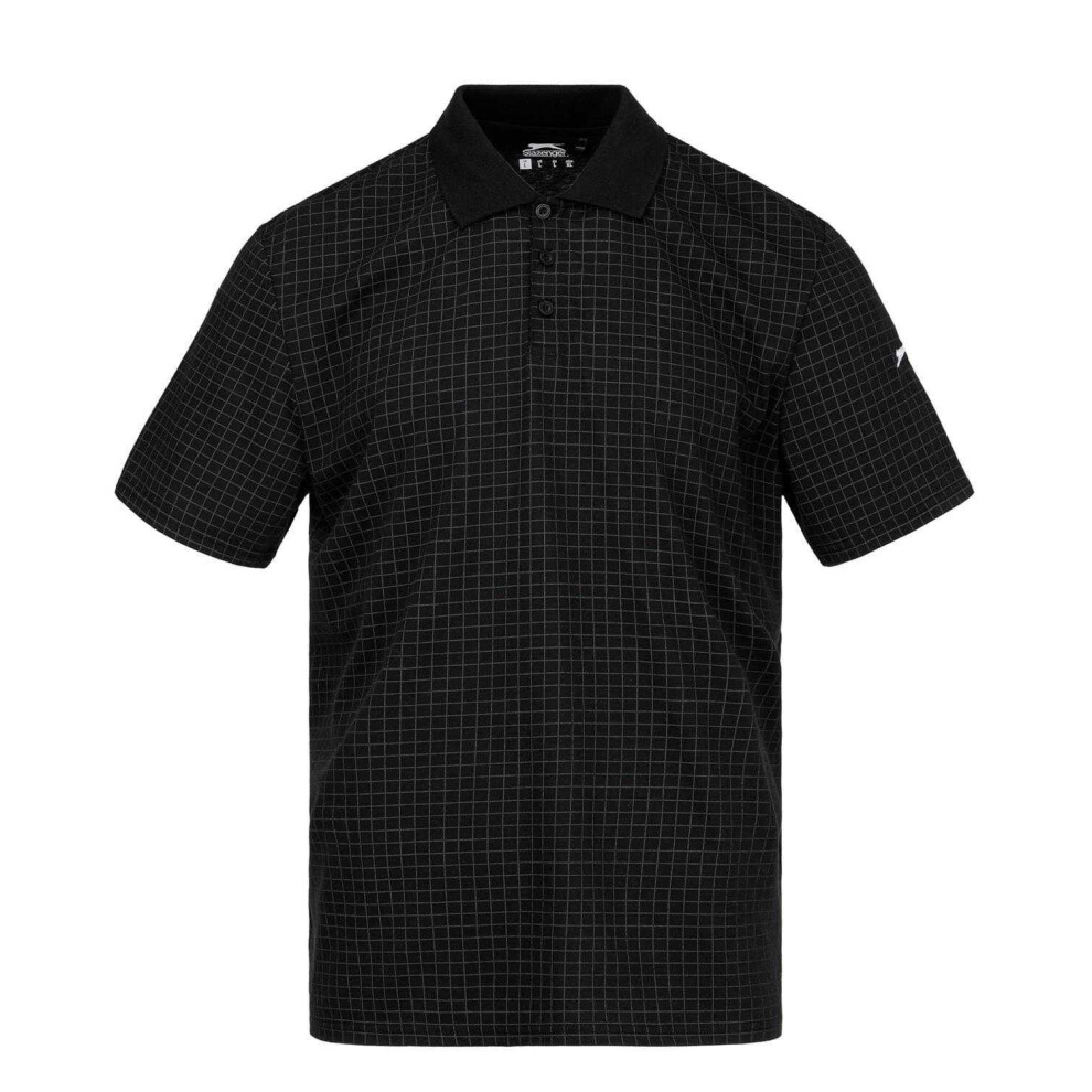 Slazenger (4Xl, Black) Mens Chequered Golf Polo Shirt