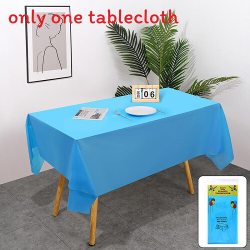 (Sky Blue) Solid Disposable Color Tablecloth With Dustproof And Oilproof Party For Features