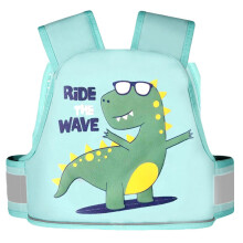 (Green Dinosaur)Electric Motorcycle Child Harness With Cartoon Print For Safe Riding Experience