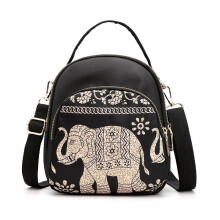 (Elephant) Cloth Stylish Oxford Mini Crossbody Bag With Inner Zipper For Women Pocket