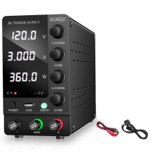 KUAIQU Fonte de Alimentação Ajustável 120 V 3 A - Bancada de Laboratório com Interface USB, Display LED Preciso SPS-C1203