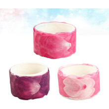 3pcs Petal Washi Masking Tape Set Self-Adhesive DIY Scrapbooking Stickers for Diary Decoration in Wine Red Pink and Purple
