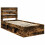 VidaXL vidaXL Bed Frame with Headboard Smoked Oak 90 x 200 cm Solid Pine Wood 4
