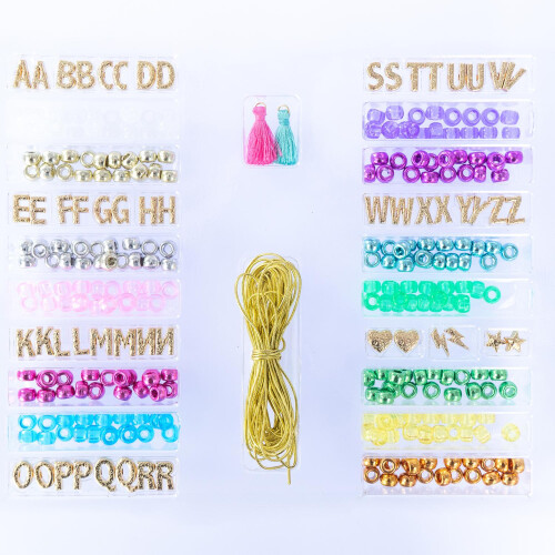 Gold Bracelet Maker Set, 300+ Beads, 7m Elastic Cord 1