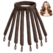 (Brown)Octopus Wavepattern Hair Curler With Mixed Materials For Noheat Bedtime Hairdo