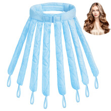 (Blue)Octopus Wavepattern Hair Curler With Mixed Materials For Noheat Hairdo Bedtime