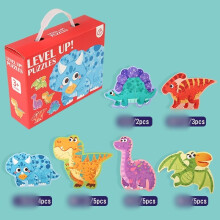 (Dinosaur)Coleção de quebra-cabeças Dinosaur World para crianças com bolsa de armazenamento haste presente pré-escolar