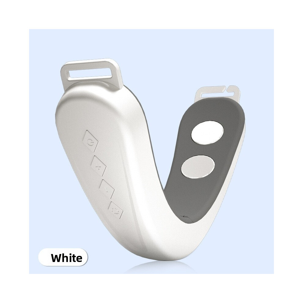 (White) Microcurrent Device Beauty For Face Jawline With Vshaped Vibrating Design Mode