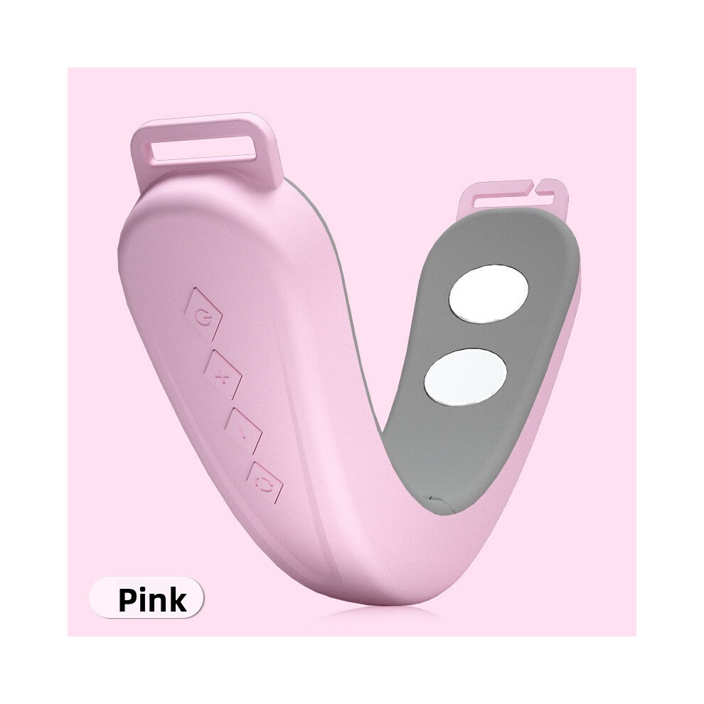 (Pink) Microcurrent Beauty Device For Face Jawline With Vshaped Mode Vibrating Design