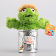 (Oscar 25cm)Sesamstraße Plüsch Elmo Zoe Ernie Oscar Cookie Grover Vogel Spielzeug Neu mit Etikett