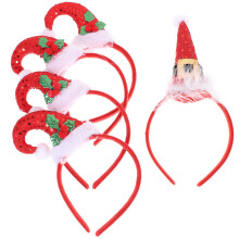 5St Xmas Kerst Haarbanden Mix Stoffen Hoed Hoofddeksel