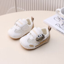 (Khaki,14)Chaussures enfant à fond souple avec ruban magique et motif dessin animé pour enfant cadeau