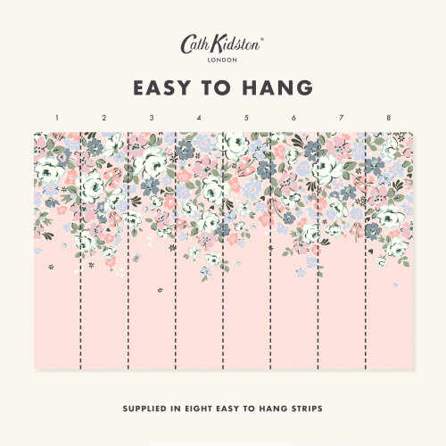 Cath Kidston Stitch In Time Pink Made to Order Fixed Size Wall Mural 2