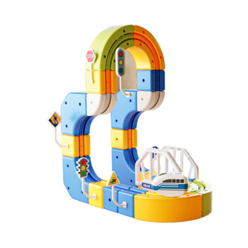 (90pcs)Kids Gravity Suspension Train Toy With Interlocking Modular Tracks For Cognitive Skills Learning Interactive 1