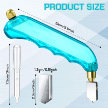 6 Pcs Pistol Grip Oil Feed Glass Cutter Stained Glass Supplies Cutters Tools and 2-6mm Replaceable Heads (, White)