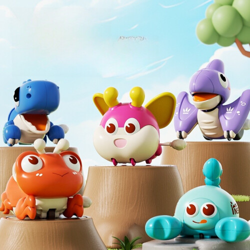 (Style12)Plastic Dinosaur Push Toy For Toddlers With Interactive Scene Simulation For Skill Enhancement 1