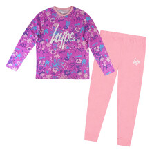 (7-8 Years, Rosa) Hype - Hype - Mädchen Baumwoll Schlafanzug Pink Langarm Scribble