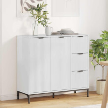 vidaXL Sideboard High Gloss White 89.5 x 33 x 82 cm Engineered Wood