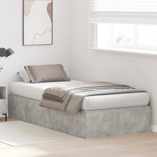 VidaXL vidaXL Storage Bed Frame Concrete Grey 100 x 200 cm Engineered Wood 2