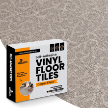 (Loop Beige, 10) Vinyl Floor Tiles Self Adhesive 45 x 45cm Carpet Effect Peel and Stick Floor Tiles for Kitchen Living Room & Office
