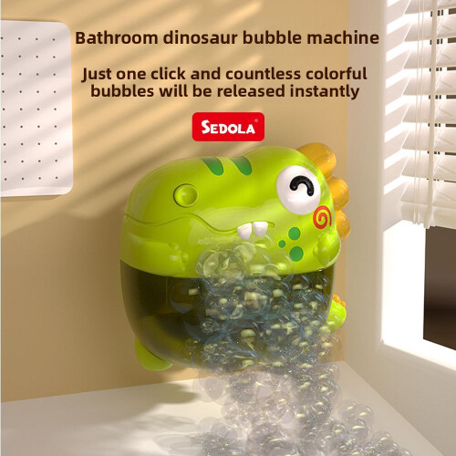 Dinosaur Bubble Generator Toddler Bath Playset Light Music Hand Eye Coordination 2
