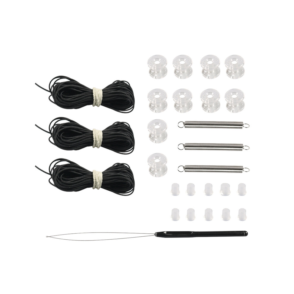 (Black) Rv Pleated Shade Repair Kit | Window Shade Restringing Kit For Day & Night Pleat Black 413590402374