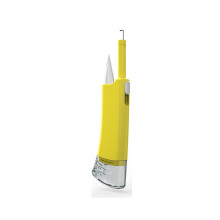 (Yellow) Fully Automatic Red Worm Earthworm Clip Bait Feeder with Light for Fishing