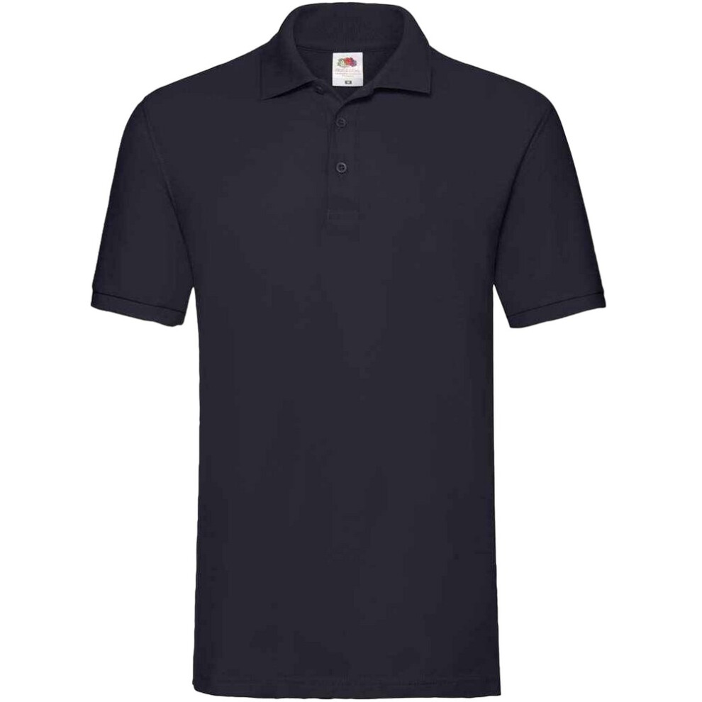 Fruit Of The Loom (Xxl, Deep Navy) Mens Premium Cotton Pique Polo Shirt