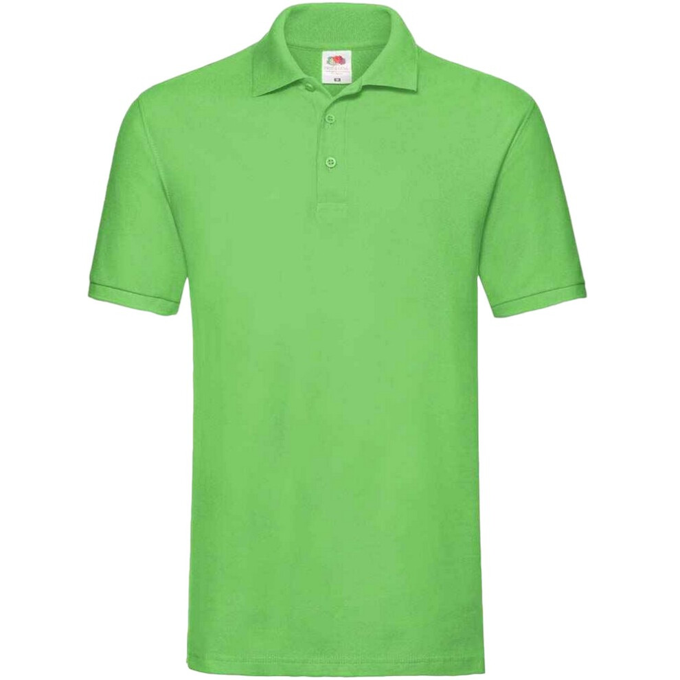 Fruit Of The Loom (3Xl, Lime) Mens Premium Cotton Pique Polo Shirt