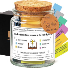(B) 90 Colour-Coded Bible Verses in a Jar - Perfect Christmas Christian Gift