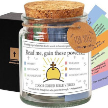 (C) 90 Colour-Coded Bible Verses in a Jar - Perfect Christmas Christian Gift