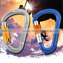 (Thread lock) Upgraded D-Ring Locking Carabiner D-Shape Heavy Duty Clips for Outdoor Camping Hiking
