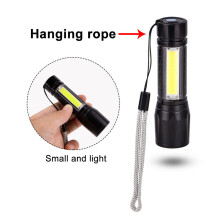 Mini COB USB Rechargeable Zoom Flashlight | Work Light for Outdoor, Emergency, Inspection & Bicycle Use
