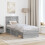 VidaXL vidaXL Bed Frame Grey Sonoma 75 x 190 cm Solid Pine Wood 2