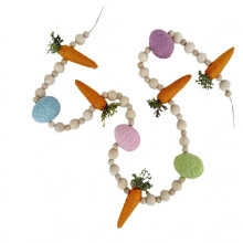 (B(130cm)) Easter Bunny Carrot Beaded Garland Decoration Garden Living Room Decoration