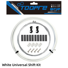 (Green) TOOPRE MTB & Road Bike Shift Cable Set with Housing - Premium Bicycle Derailleur Cables Kit