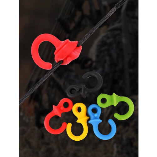 (Yellow) 4pcs Archery Bow String Stabilizer Monkey Tail Silencer Compound Dampener 1